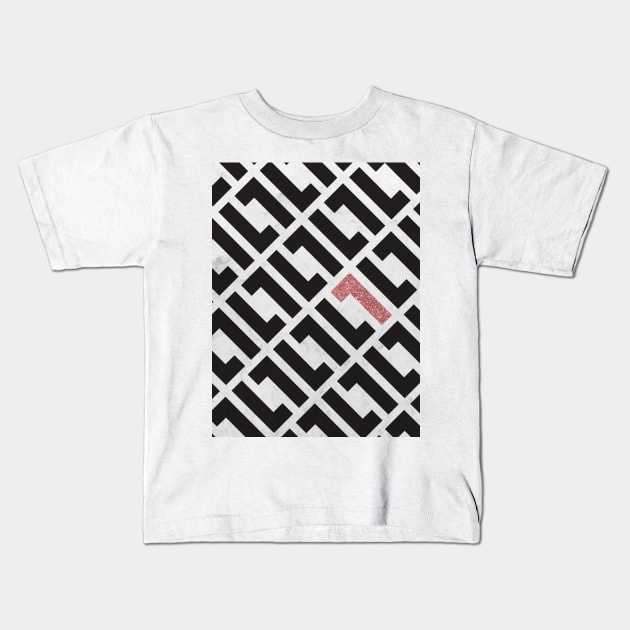 Golden Era - Rose Gold Pattern Kids T-Shirt by Tobe_Fonseca